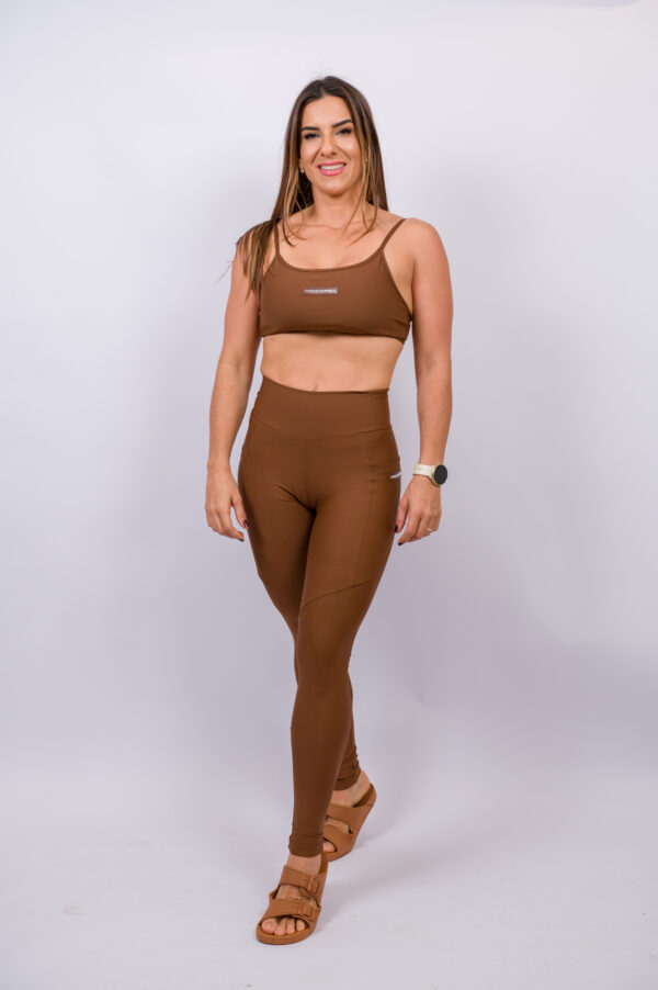 LEGGING C/ BOLSO LATERAL CAFÉ ADAPTIV LYCRA®