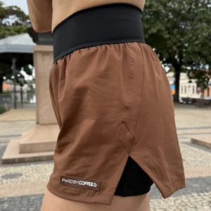 SHORTS RUNNING MARROM