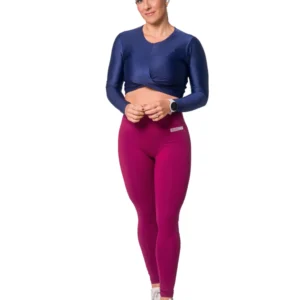 CROPPED MANGA LONGA AZUL