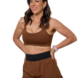 SHORTS RUNNING MARROM